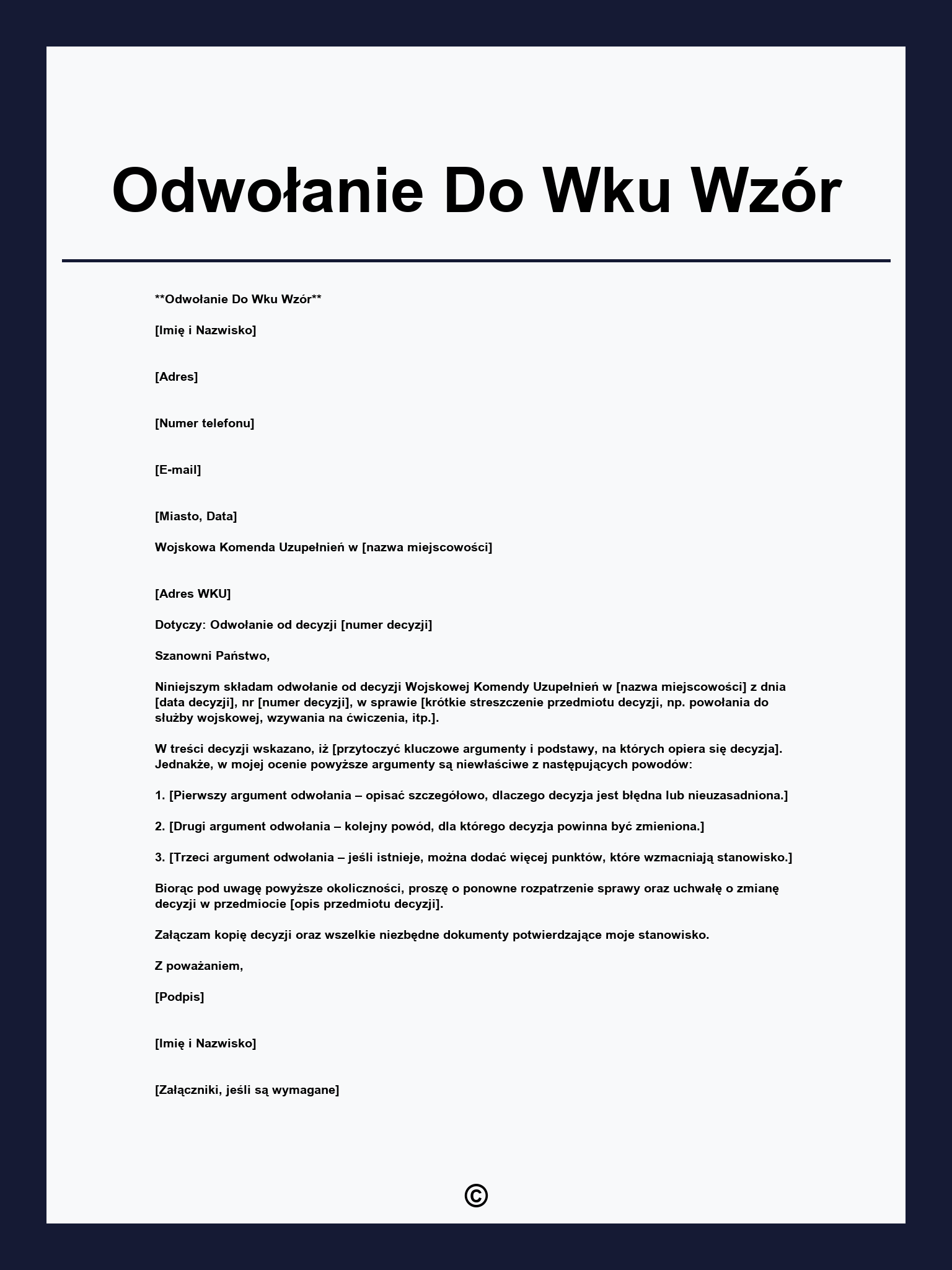 Odwołanie Do Wku Wzór