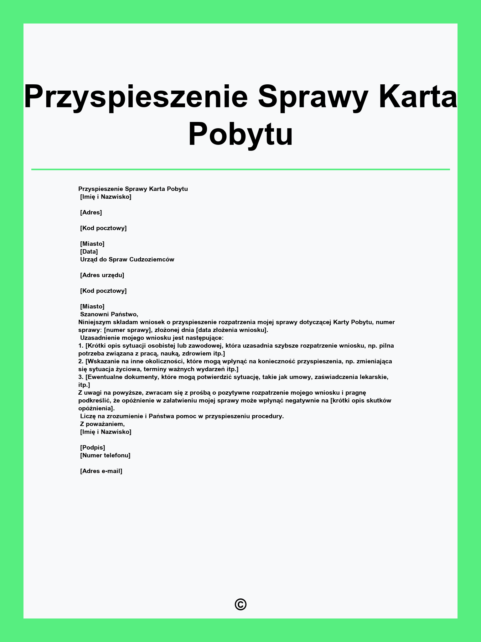 Przyspieszenie Sprawy Karta Pobytu