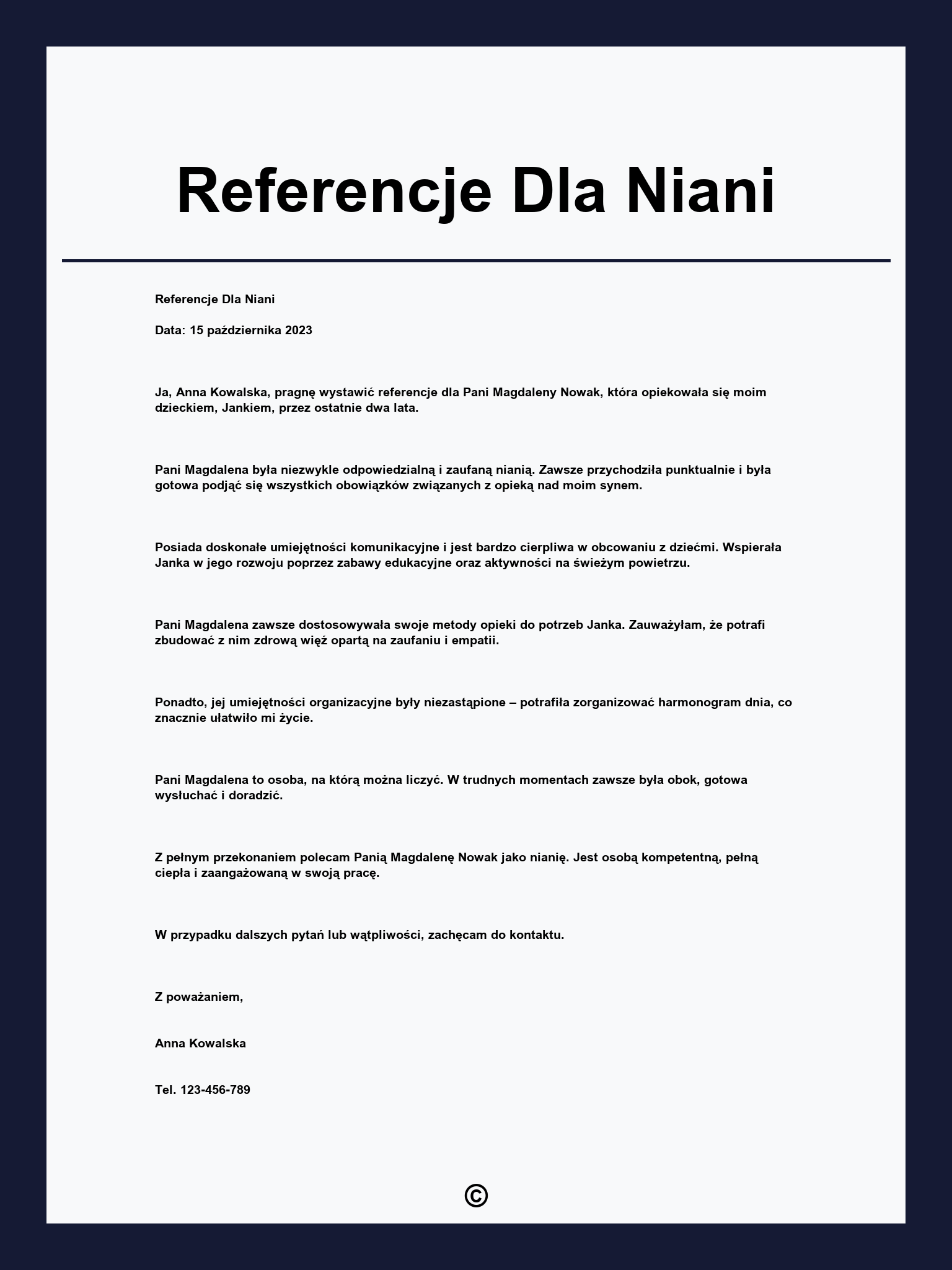 Referencje Dla Niani