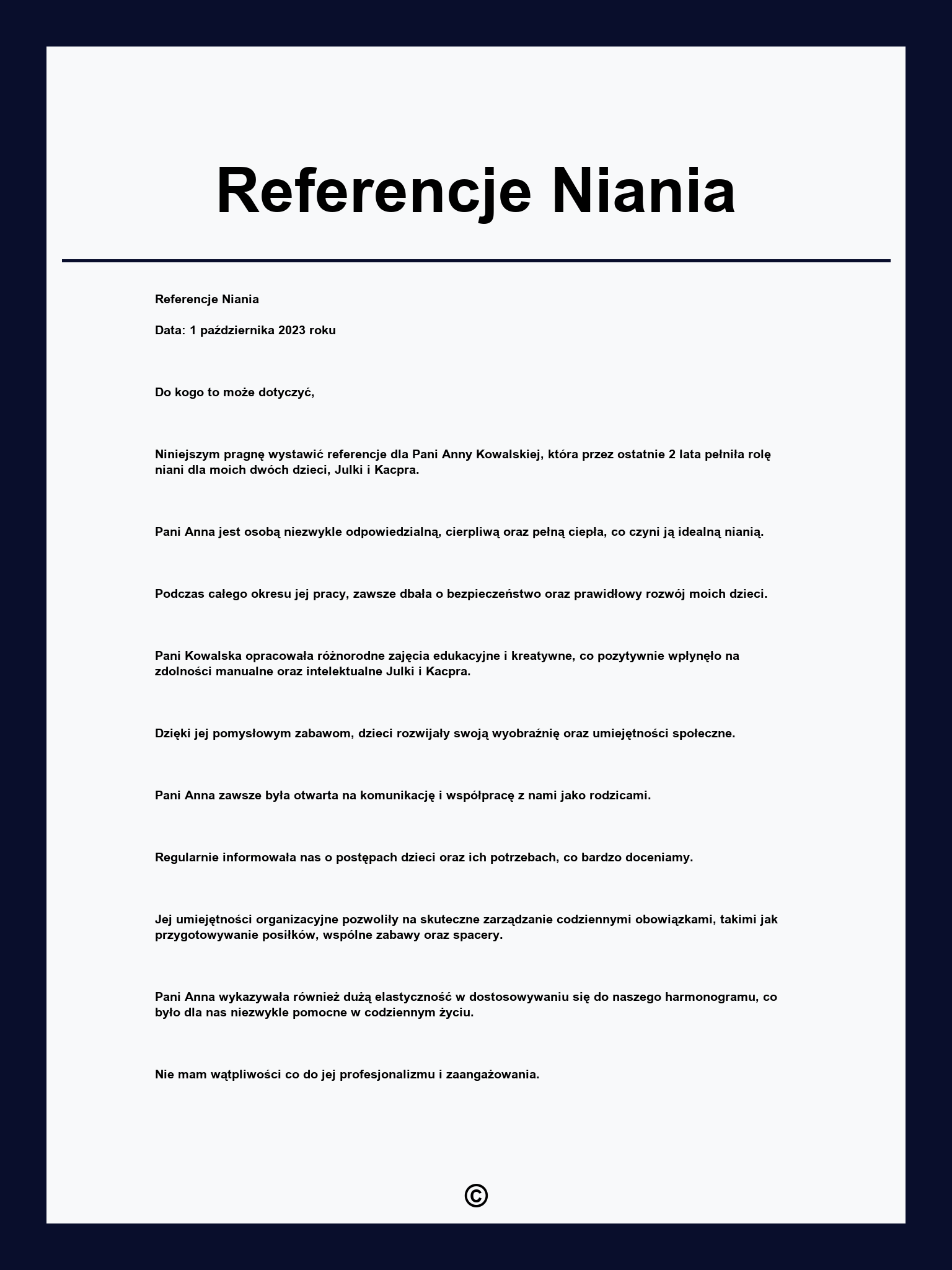 Referencje Niania
