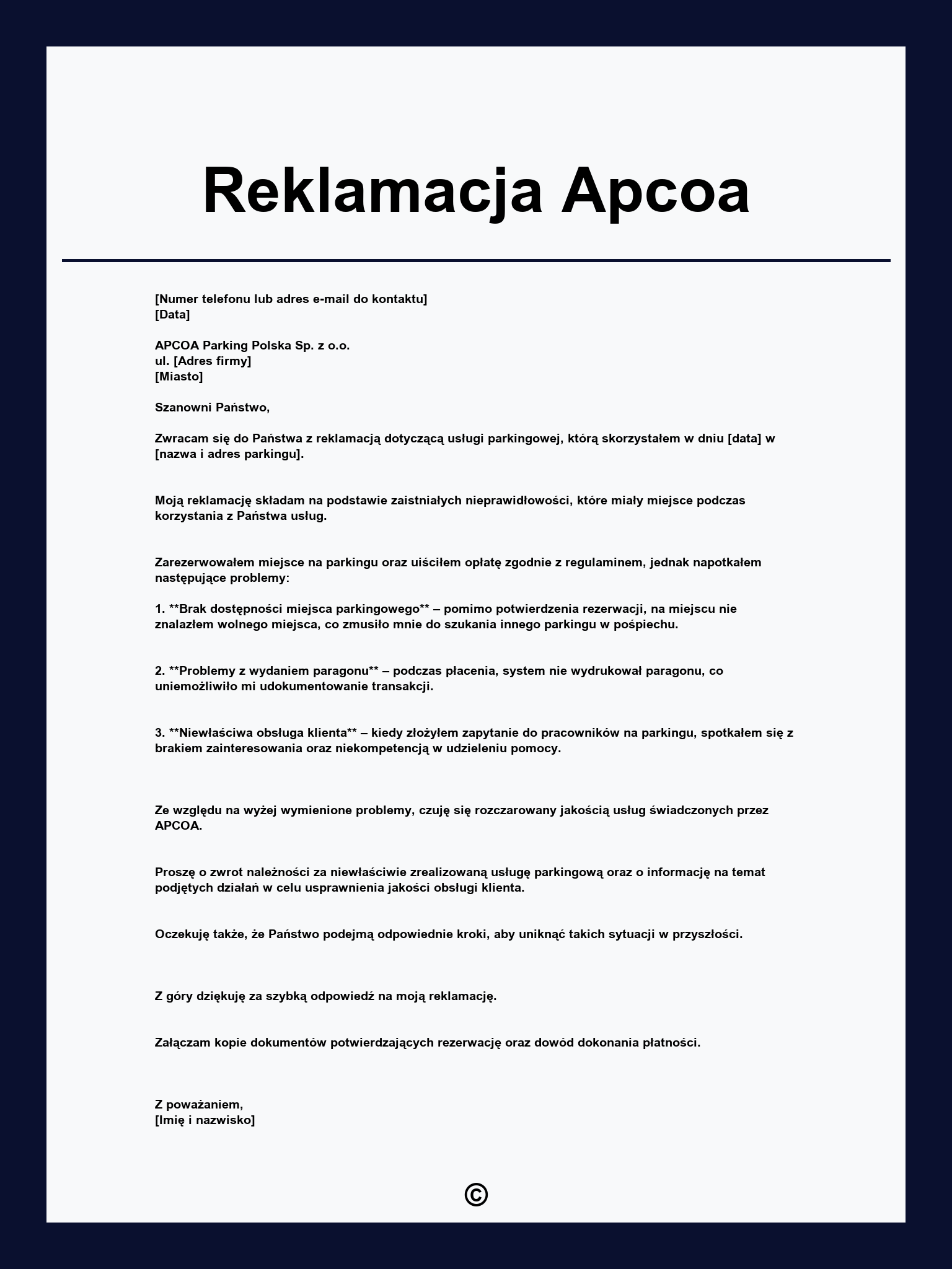 Reklamacja Apcoa