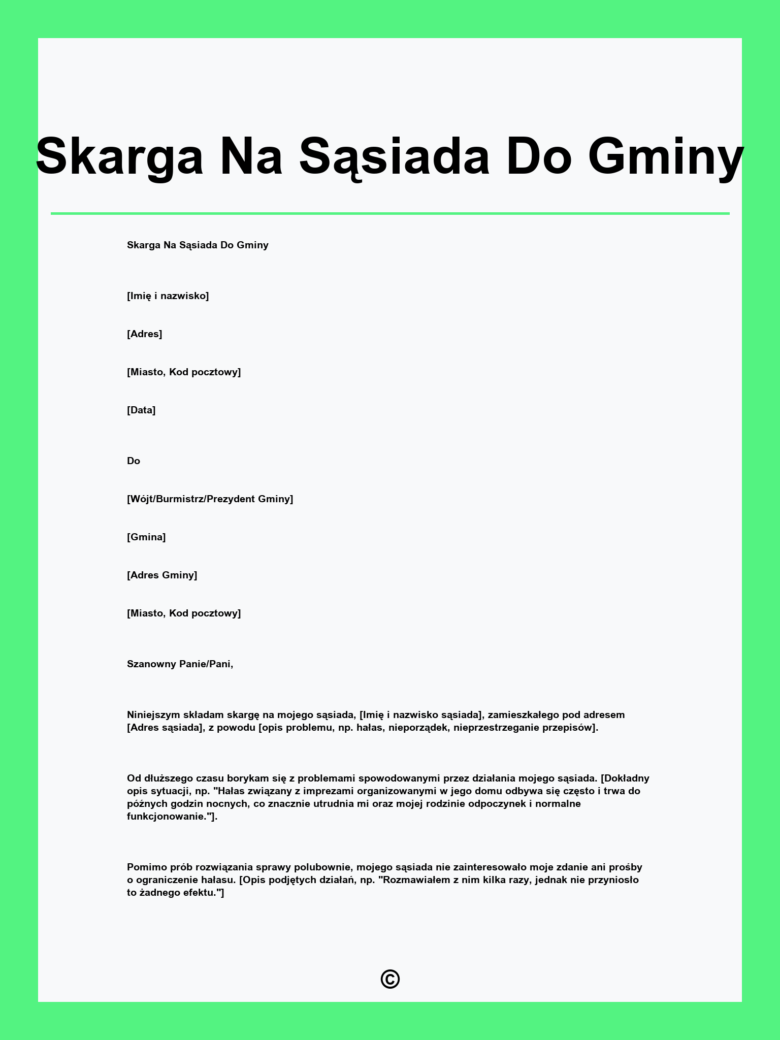 Skarga Na Sąsiada Do Gminy