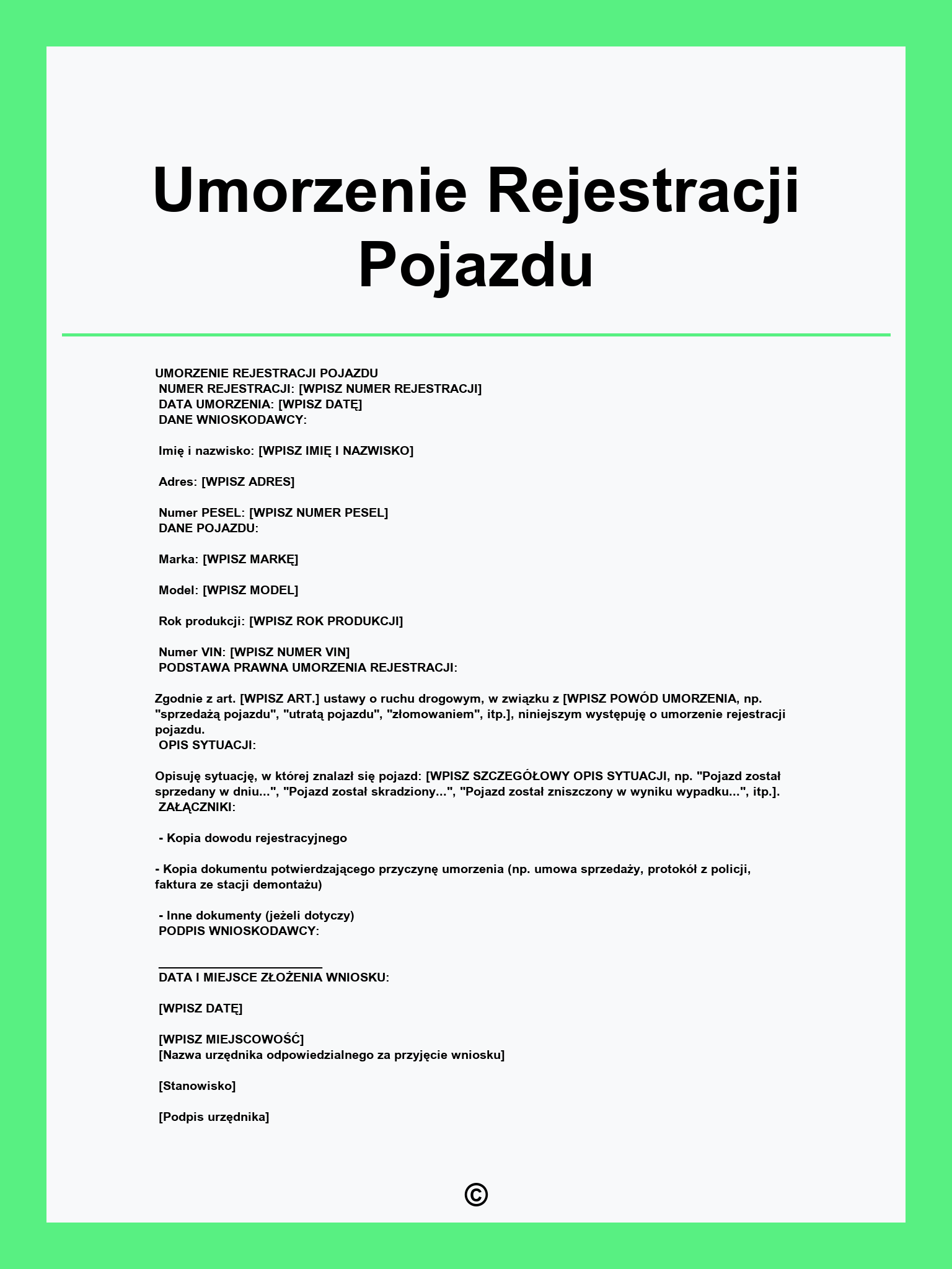 Umorzenie Rejestracji Pojazdu