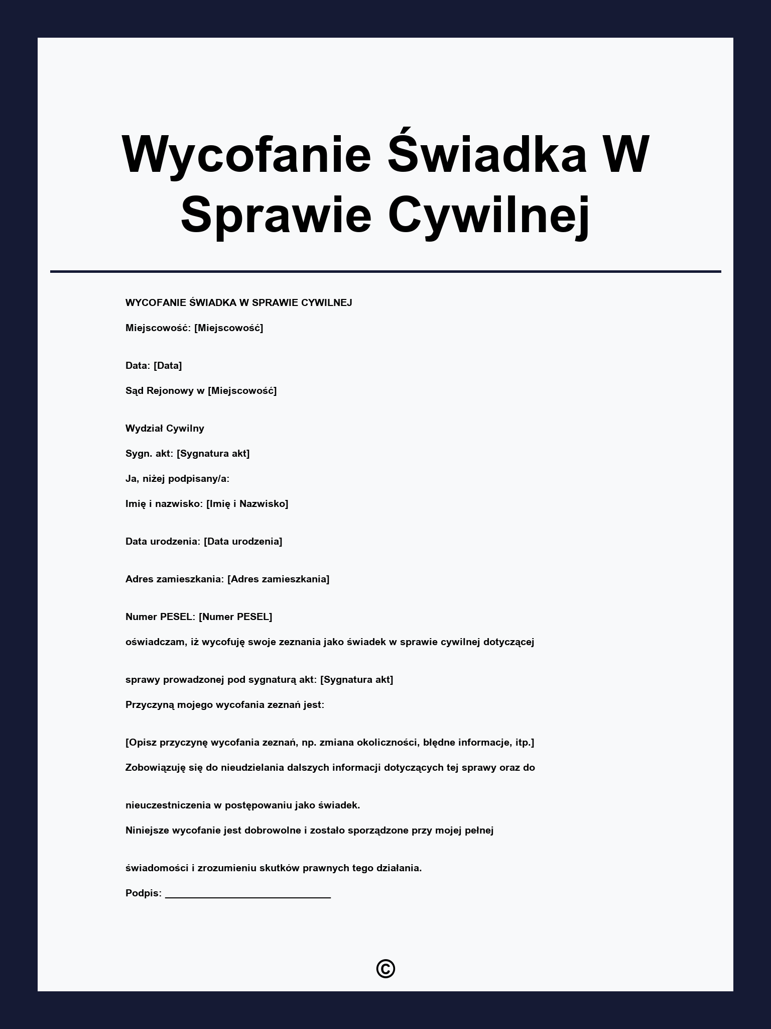 Wycofanie Świadka W Sprawie Cywilnej